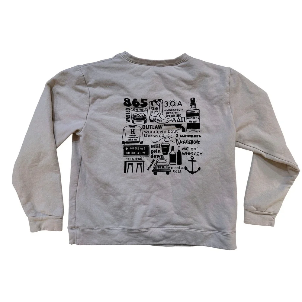 Morgan Wallen Sweatshirt‎ Women XL Country Music Concert Song Title Back Western
